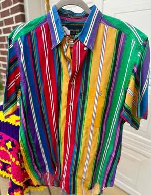 Vintage 90s Colours by Alexander Julian Multi-Color Shirt Size Medium